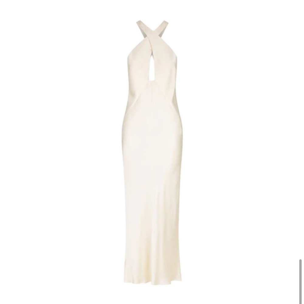 Shona Joy La Lune Cross Front Keyhole Midi Dress